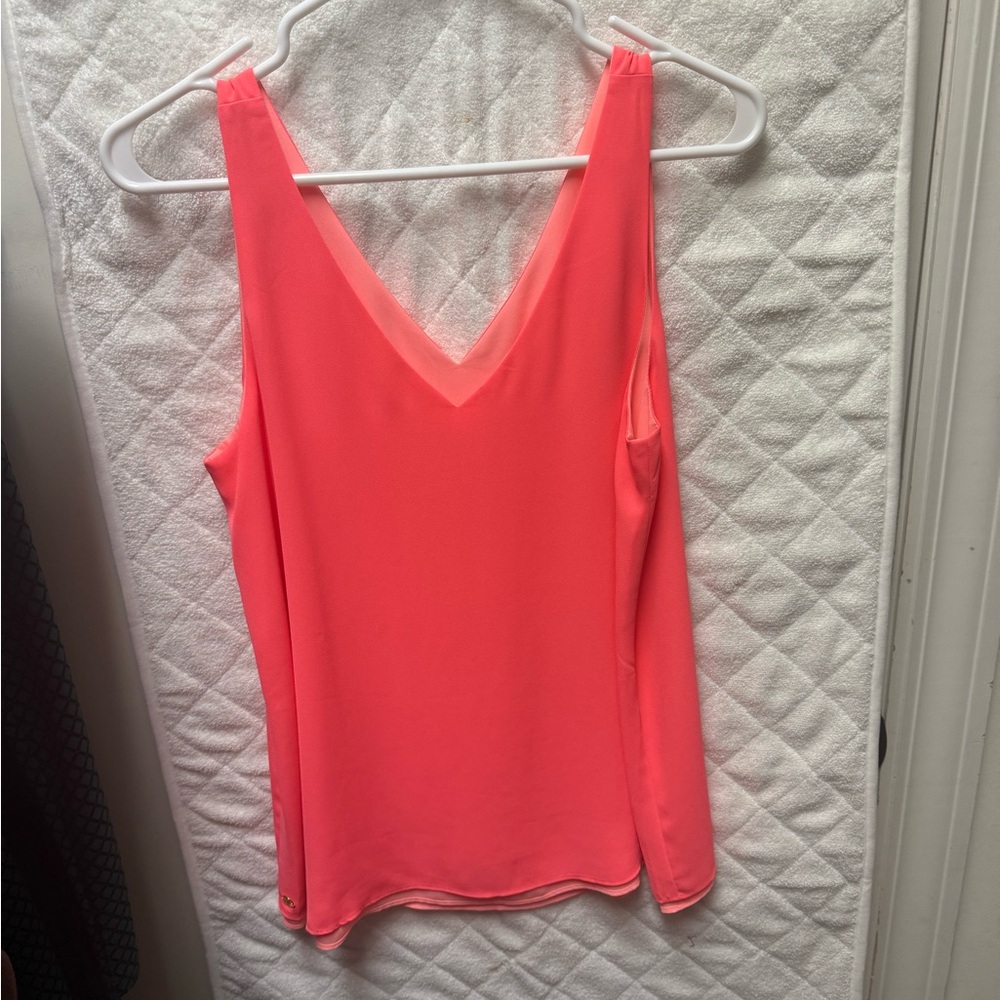 Lilly Pulitzer Neon Pink V-Neck Tank Top